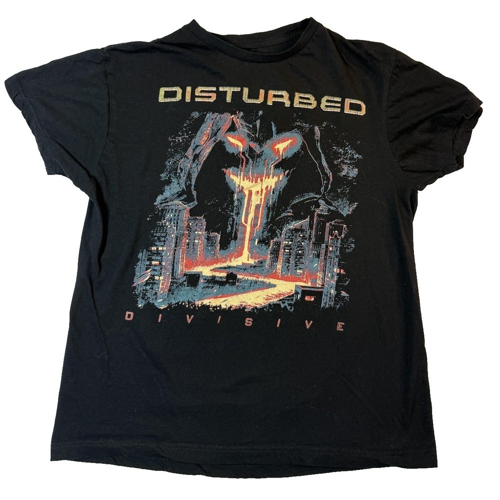 Disturbed Divisive TShirt Mens M Black 2023 Tour Band Tee Rock Heavy Metal